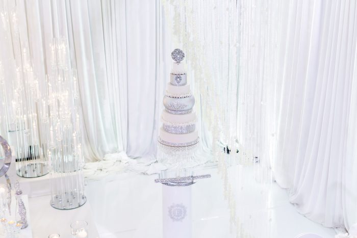 Sparkly Luxurious White Wedding Cake