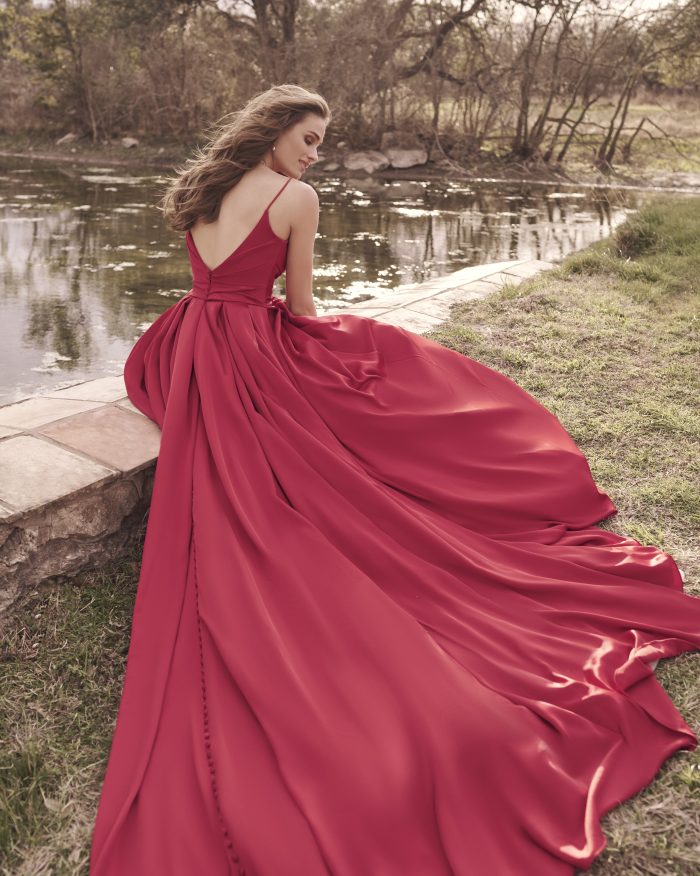 Bride wearing Scarlet wedding dress by Maggie Sottero