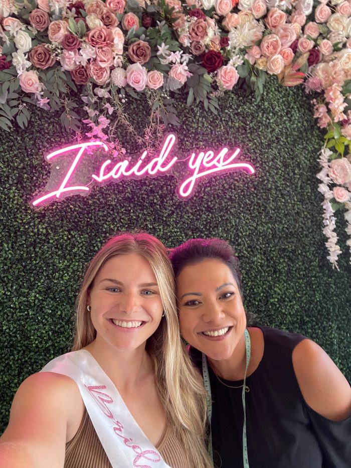 Bride Selfie with Bridal Store Owner