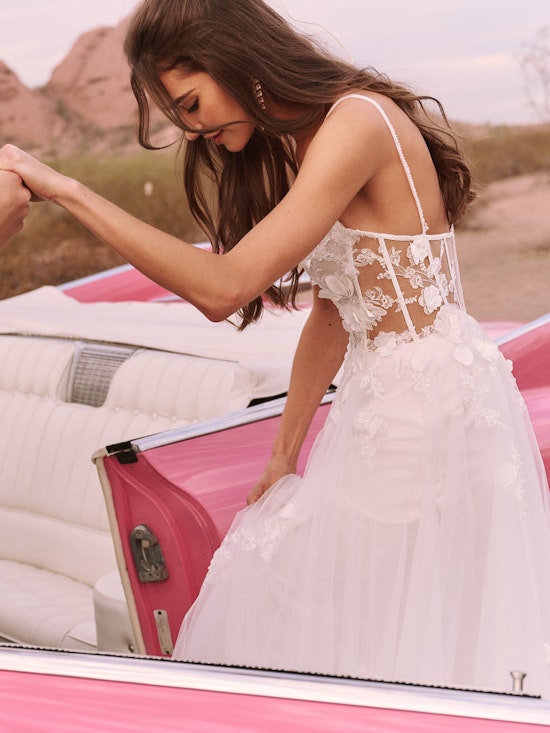 Bride wearing Sarah by Rebecca Ingram