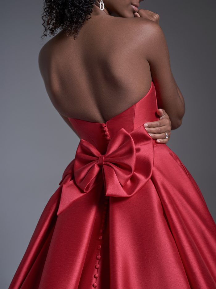 Bride Wearing Red Wedding Dress Called Alera By Sottero And Midgley