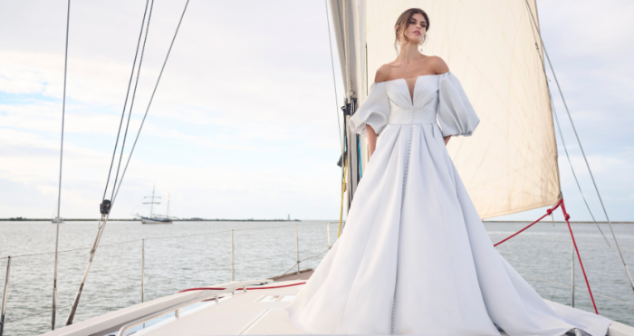 Bride in Bridgerton Vintage Wedding Dress Called Juniper By Sottero And Midgley