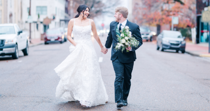 Bride Wearing Types Of Necklines Wedding Dress Caled Sawyer By Sottero And Midgley