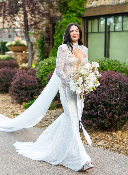 Jessica Szohr wearing her celebrity wedding dresses