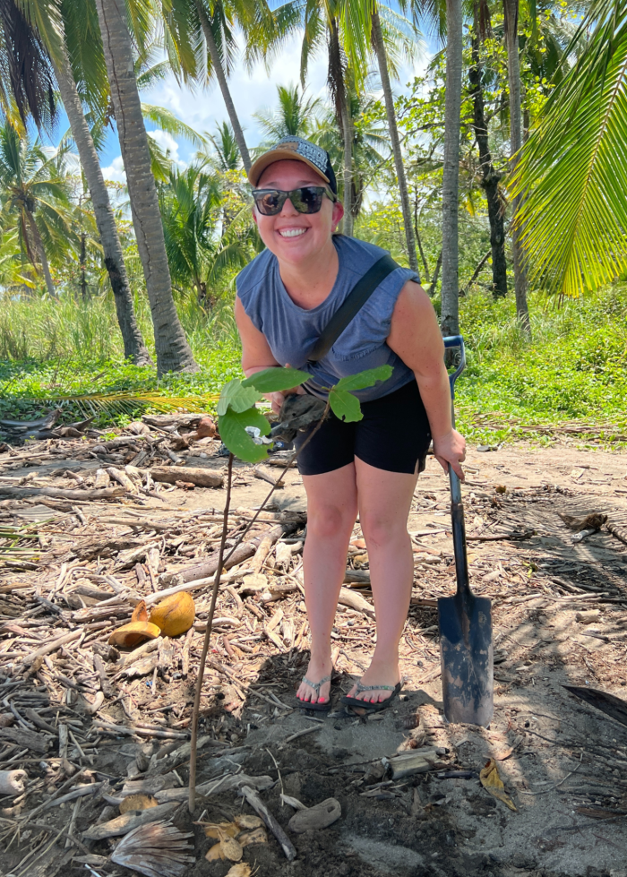 Maggie Sottero employee planting a tree through One Tree Planted partnership