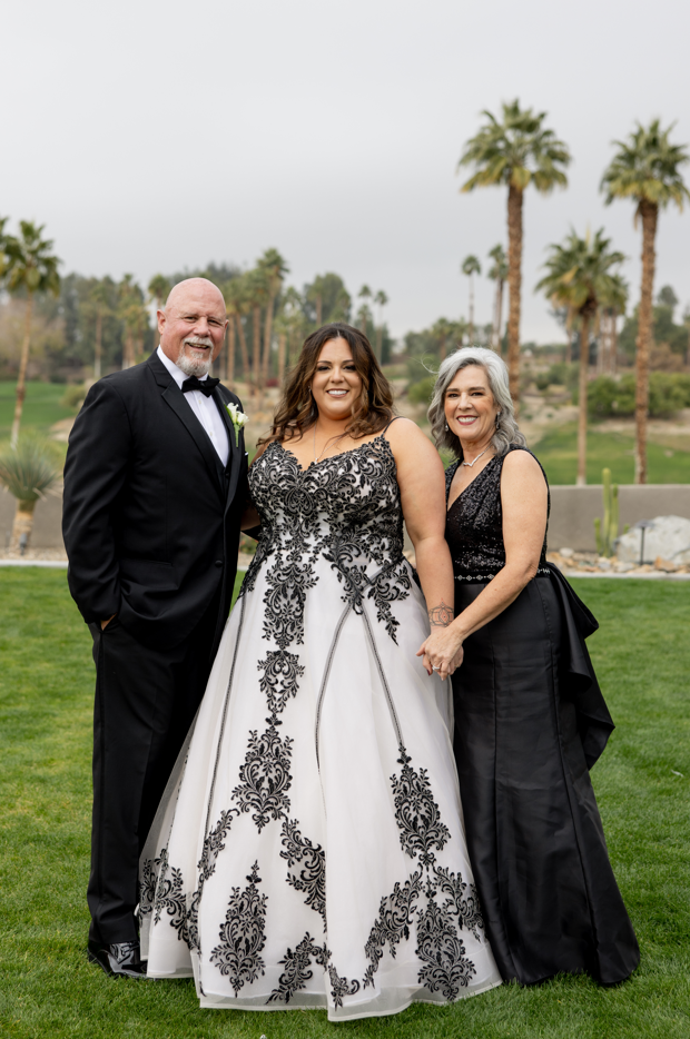 Curly wearing Tristyn wedding gown by Maggie Sottero