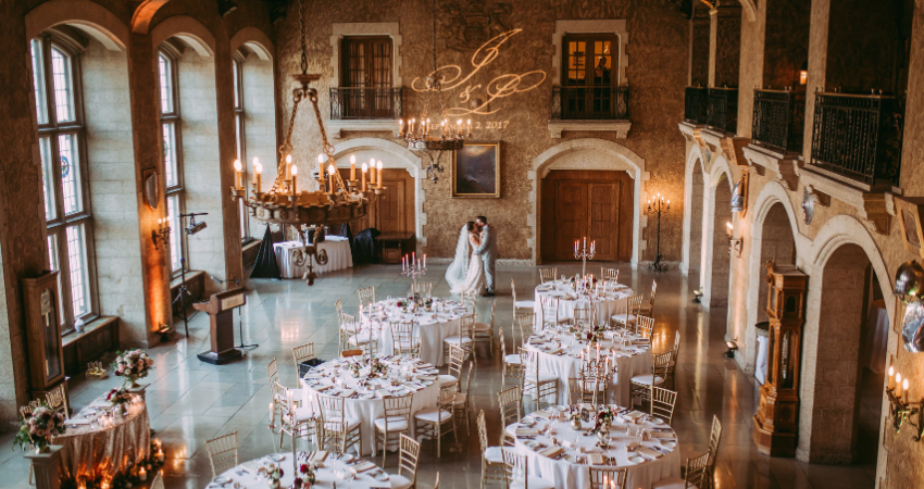 Romantic gilded wedding venue